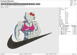 SWOOSH HELLO KITTY MASCULIN NO FACE Embroidery File 6 size