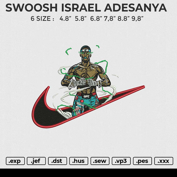 SWOOSH ISRAEL ADESANYA Embroidery File 6 size