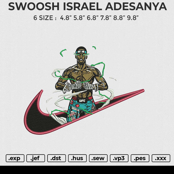 SWOOSH ISRAEL ADESANYA Embroidery File 6 size