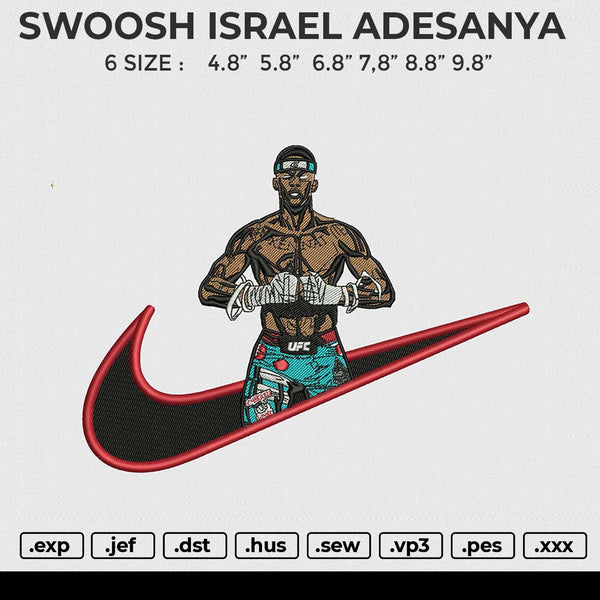 SWOOSH ISRAEL ADESANYA Embroidery File 6 size