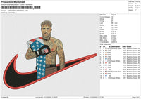SWOOSH JAKE PAUL Embroidery File 6 size