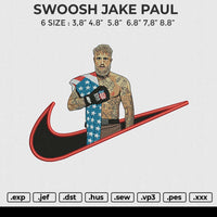 SWOOSH JAKE PAUL Embroidery File 6 size