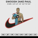 SWOOSH JAKE PAUL Embroidery File 6 size
