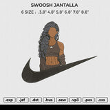 SWOOSH JANTALLA Embroidery File 6 size