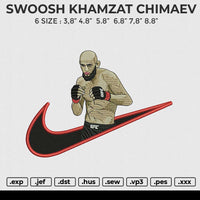 SWOOSH KHAMZAT CHIMAEV Embroidery File 6 size