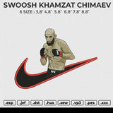 SWOOSH KHAMZAT CHIMAEV Embroidery File 6 size