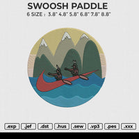 SWOOSH PADDLE Embroidery File 6 size