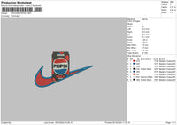 Swoosh Pepsi Embroidery File 6 sizes