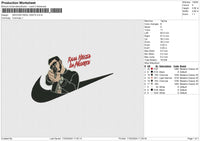 SWOOSH REAL HASTA Embroidery File 6 size