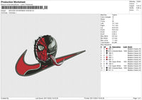 SWOOSH SPIDERMAN VENOM Embroidery File 6 size