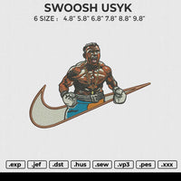 SWOOSH USYK Embroidery File 6 size