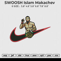 SWOOSH Islam Makachev Embroidery File 6 size
