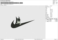 SWOOSH batman silhouette Embroidery File 6 size