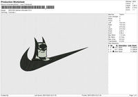 SWOOSH batman silhouette Embroidery File 6 size