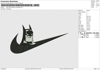 SWOOSH batman silhouette Embroidery File 6 size