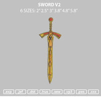 Sword V2 Embroidery File 6 sizes