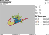 Swoosh Alien 0605 Embroidery File 6 sizes