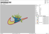 Swoosh Alien 0605 Embroidery File 6 sizes