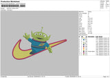 Swoosh Alien 0605 Embroidery File 6 sizes