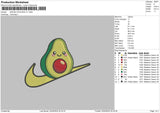 Swoosh Avocado V1 Embroidery File 6 sizes