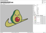 Swoosh Avocado V1 Embroidery File 6 sizes