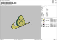 Swoosh Avocado V2 Embroidery File 6 sizes