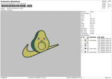 Swoosh Avocado V2 Embroidery File 6 sizes