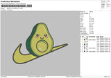 Swoosh Avocado V2 Embroidery File 6 sizes