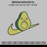 Swoosh Avocado V2 Embroidery File 6 sizes