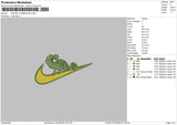 Swoosh Chameleon Embroidery File 6 sizes