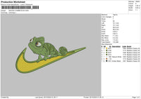 Swoosh Chameleon Embroidery File 6 sizes