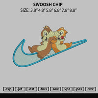 Swoosh Chip Embroidery File 6 sizes