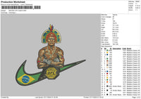 Swoosh Brazil Embroidery File 6 sizes