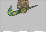 Swoosh Brazil Embroidery File 6 sizes