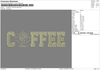 Coffeetext 1510 Embroidery File 6 sizes