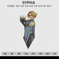 SYPHA Embroidery File 6 size