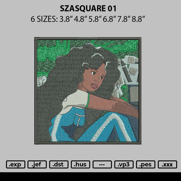 Szasquare 01 Embroidery File 6 sizes
