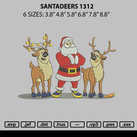 Santadeers 1312 Embroidery File 6 sizes