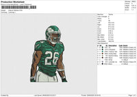 Saquon Barkley Embroidery File 6 size