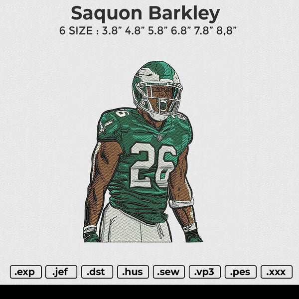 Saquon Barkley Embroidery File 6 size