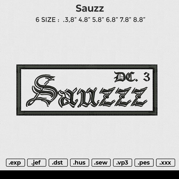 Sauzz Embroidery File 6 size