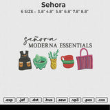 Sehora Embroidery File 6 size