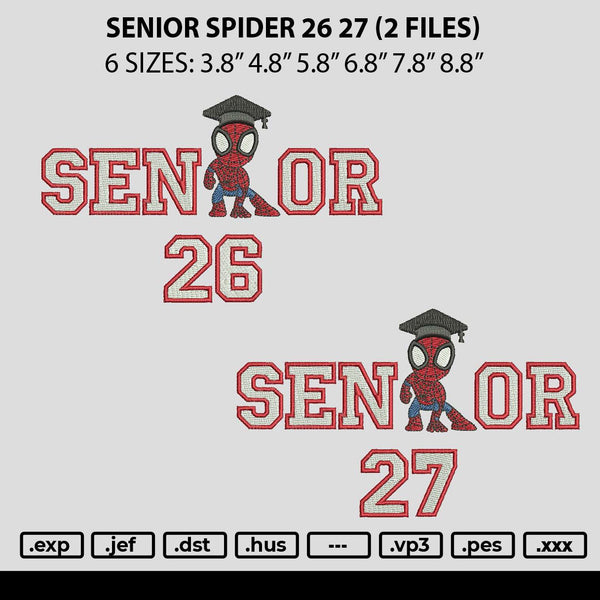 Senior Spider 26 27 Embroidery 2 Files