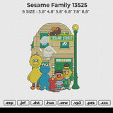 Sesame family 13525 Embroidery File 6 size