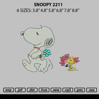 Snoopy2211a Embroidery File 6 sizes