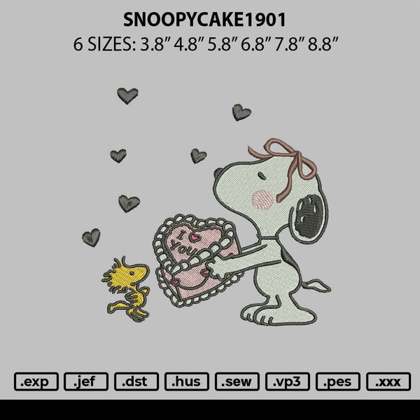 Snoopycake1901 Embroidery File 6 sizes