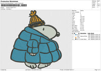 Snoopy winter Embroidery File 6 size