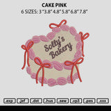 Cake Pink Embroidery File 6 sizes