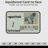 Squidword Card no face Embroidery File 6 size