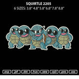 Squirtle 2205 Embroidery File 6 sizes